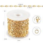 Kyutong 32.8 Feet Thin Stainless Steel Lip Chain Roll Gold Chain for Jewelry Making for Necklace Choker Bracelet DIY Jewelry Craft Supplies - color: Gold Lip
