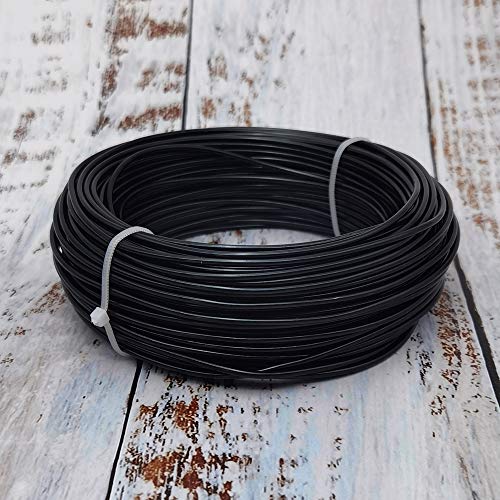 INSPIRELLE 12 Gauge 98 Feet Black Aluminum Craft Wire Bendable Metal Wire for Jewelry Craft Making - color: Black, size: 12 Guage (2.0mm)