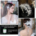 FQTANJU 200 Ft Acrylic Crystal Clear Beads String Roll, 8mm and 3mm Mixed, Party Garland Wedding Centerpieces Bridal Bouquet Crafts Decoration 60M - color: Crystal Clear