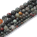 Natural Stone Beads 8mm African Blood Gemstone Round Loose Beads Crystal Energy Stone Healing Power for Jewelry Making DIY,1 Strand 15" - color: African Blood, size: 8MM