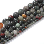 Natural Stone Beads 8mm African Blood Gemstone Round Loose Beads Crystal Energy Stone Healing Power for Jewelry Making DIY,1 Strand 15" - color: African Blood, size: 8MM