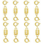 S925 Sterling Silver Magnetic Necklace Clasps and Closures,Magnetic Necklace Clasp for Jewelry Making Supplies (8golden) - color: 8golden