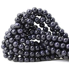45PCS 8mm Natural Blue Sandstone Gemstone Round Loose Beads Stone Beads for Jewelry Making DIY Findings 1 Strand 15" - color: Blue Sand Stone, size: 8mm