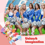 JOICEE 80PCS Cheer Pins Spirit Clips,Include 80 Natural Wooden Clothes Pins 126 Resin Animals Bows Daisy and Stickers Pen 300 Beads Pearls for Cheerleading Backpacks Ribbon Team Cheer Gifts - color: Yellow