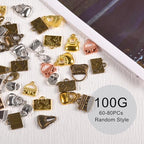 stino Metal Charms for Jewelry Making 100gram, Bulk Tibetan Silver & Gold Plated Trinkets for Earring Necklace Jewelry Making and Findings - color: Handbag Glod Silver