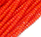 Perlin Agate & Jasper Gemstone Strand Beads 4 mm Rondelle 110 Pieces Jewellery Beads Semi-Precious Stone for Jewellery Necklace Bracelet Earrings (Red Agate) - color: Red Agate
