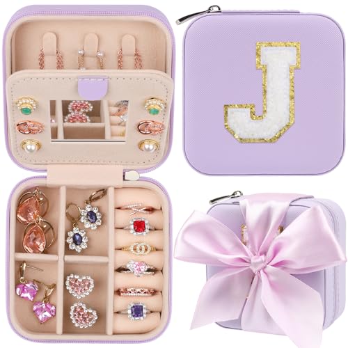 CHMI Travel Jewelry Case, Purple Travel Jewelry Box, Travel Jewelry Organizer, Travel Gifts for Women Girls, Jewelry Organizer Box, Birthday Gifts for Women, Christmas Gifts for Teens Girls - J - color: Purple, size: J