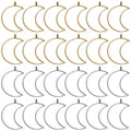 60pcs Open Bezels for Resin,Open Bezel Pendants Backs Hollow Frame Pendants Geometric Hollow Bezel Pendant Open Frame Pendant for Pressed Flower,Earrings,Bracelet,DIY Crafts(K Gold,White K) - color: K Gold,White K;Moon