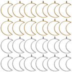 60pcs Open Bezels for Resin,Open Bezel Pendants Backs Hollow Frame Pendants Geometric Hollow Bezel Pendant Open Frame Pendant for Pressed Flower,Earrings,Bracelet,DIY Crafts(K Gold,White K) - color: K Gold,White K;Moon
