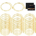 Wurosi 30PCS Paperclip Charm Bracelets Chain for Jewelry Making,6.3Inch 18K Gold Plated Bracelet Chain DIY Charm Bracelet Kit with Lobster Clasps(Gold) - color: Bracelets 30pcs Gold