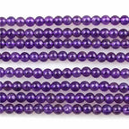 MJDCB 225pcs Natural Small Stone Beads 3mm Amethyst Round Smooth Loose Gemstone Bead for Jewelry Making Bracelets Earrings Necklaces Accessories - color: Amethyst