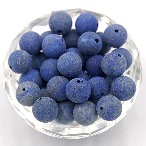 AD Beads Natural Matte Frosted Gemstone Round Spacer Loose Beads 4mm 6mm 8mm 10mm 12mm (8mm, Matte Lapis) - color: Matte Lapis, size: 8mm