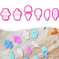 Xaekicr 7 PCS Cute Dessert Polymer Clay Cutters Set – Ice Cream, Cupcake, Cake Slice Clay Earring Cutters – DIY Polymer Clay Molds & Clay Tools for Jewelry Making - color: L color