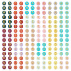 FASHEWELRY 500Pcs 7x3.5mm Flat Round Letter Beads Bulk Colorful Acrylic Beads with Golden Vowel Letter Bead Loose Spacer Alphabet Beads for Bracelets Earring Necklace Jewelry Making Supplies