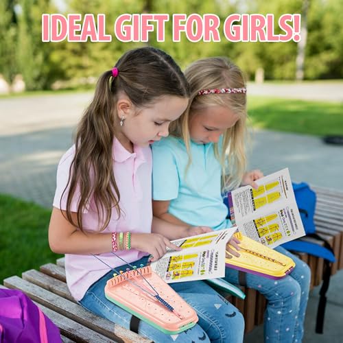 Chilpals Friendship Bracelet Making Kit for Girls 8-12, DIY String Bracelet Maker & Jewelry Craft Kits - Innovative Leg-Strap Design, Birthday Gifts Ideas for Kids Ages 7 8 9 10 Year Old (Pink) - color: Pink
