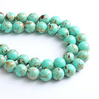 6MM 60PCS Peacock Blue Shell Turquoise Spacer Loose Beads for Jewelry Making DIY Bracelet Necklace - color: Peacock Blue Shell Turquoise, size: 6mm