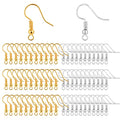 Bylion 400 Pieces Stainless Steel Earring Hooks, Fish Hooks Ear Wires French Wire Hooks, Coil and Ball Style Nickel-Free Ear Wires for Jewelry Making, Colors with Silver and Gold - color: Gold,Silver
