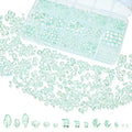 1500 Pcs Crystal Glass Beads for Jewelry Making – 12 Styles Bicone, Rondelle, Cube, Teardrop & 3mm Spacer Beads, DIY Bracelet Necklace Earring Craft Kit(Peppermint Green) - color: Peppermint Green