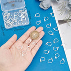 Beebeecraft 1 Box 50Pcs Leverback Earring Findings 925 Sterling Silver Plated French Earring Hooks 15.6x10x2mm Interchangeable Dangle Ear Wire Findings for Jewellery Making - color: 15.6x10mm Silver Earring Hooks