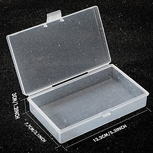 Jetec 6 Pieces Mini Plastic Clear Beads Storage Containers Box for Collecting Small Items, Beads, Jewelry, Business Cards, Game Pieces, Crafts (5.2 x 3 x 1.2 Inch) - size: 5.2 x 3 x 1.2 Inch