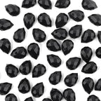 100pcs Black Faceted Crystal Glass Beads 8x10mm, Shiny Teardrop Glass Beads for Jewelry Making, Crystal Beads for Bracelet Necklace Earring DIY Craft - color: Black