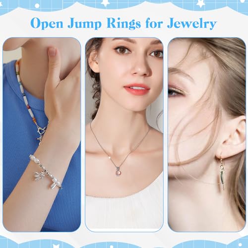600 PCS 5/32" Silver Tiny Jump Rings, Small Open Jump Rings Single Loop Split Jumps Ring Metal Jewelry Findings for Necklaces Bracelets Earrings Crafts Decorations DIY Jewelry Making Replacement
