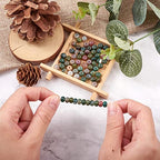Cheriswelry 95~96pcs/Strand 6mm Rondelle Natural Indian Agate Beads Stone Loose Spacer Beads Crystal Energy Gemstone Craft Beads Smooth Charms for DIY Bracelet Necklace Jewelry Making - color: Natural Indian Agate