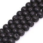 HAAMIIQII 60pcs 6mm Natural Black Lava Stone Beads Round Loose Gemstone Beads for Jewelry Making Strand 15 Inch - color: Black Volcanic Lava, size: 6mm 60pcs