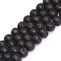HAAMIIQII 45pcs 8mm Natural Black Lava Stone Beads Round Loose Gemstone Beads for Jewelry Making Strand 15 Inch - color: Black Volcanic Lava, size: 8mm 45pcs