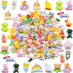 Keychain Charms Bulk 30pcs mixed Cute 3D Charms for Keychain Making for Bracelet Earring Jewelry Making DIY Crafts Includes Animal Food Fruit Flower Designs - color: Animal Mix