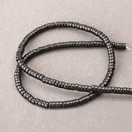 150PCs Natural Black Obsidian Spacer Beads, Loose Semi Precious Flat Round Gemstone Heishi Disc Stone Beads for Beading Jewelry Making 4mm*2mm 38cm - color: Black Obsidian, size: 4MM*2MM