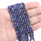 BEADIA Natural Blue Sodalite Spacer Beads Caps Flat Round Loose Beads for Beading Jewelry Making 3mmx2mm 38cm - color: Blue Sodalite, size: Flat Round 3mm x 2mm