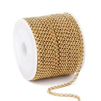 33FT 18K Gold PVD Plated Rolo O Chains Roll, 2.5mm Gold Stainless Steel Round Rolo Chain Spool Bulk for Jewelry Making - color: gold, size: 2.5mm