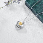 SOULMEET Personalized Silver Locket Necklace That Holds Pictures Photo Keep Someone Near to You, Memorial Custom Lockets Necklaces Letters Engraving for His Her - color: A4-Infinity sunflower-Two tones White+Yellow, style: Locket+Custom Photo+Engraved