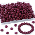 Sunrony 200Pcs Silicone Lentil Beads for Keychain Making, Bulk 12mm Silicone Abacus Spacer Beads for Necklace Bracelet Making Pens(Wine Red) - color: G-Wine red