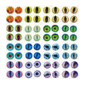 Julie Wang 6MM 100PCS Mixed Dragon Eyes Flatback Glass Cabochon Dome for Artworks Making Craft Jewelry DIY Findings about 0.24inches - size: 6MM-100PCS