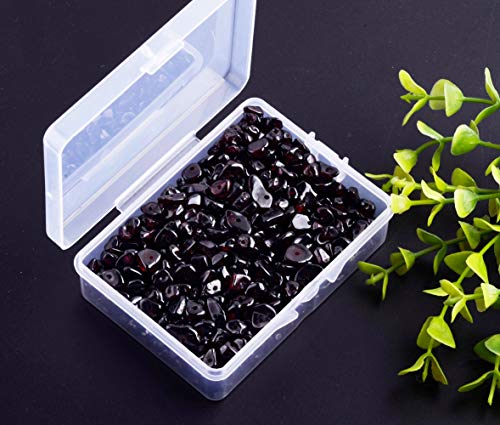 Natural Chip Stone Beads 5-8mm Garnet About 400 Pieces Irregular Gemstones Healing Crystal Loose Rocks Bead Hole Drilled DIY for Bracelet Jewelry Making Crafting (5-8mm, Garnet) - color: Garnet