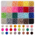 BONNY BOXX 1440 PCs Pearl Beads Set for Jewelry Making, 6MM Round ABS Faux Pearls with Holes for Bracelets, Necklaces, Earrings, Vase Filler - color: Pearl Beads Set - 6MM