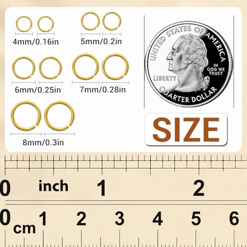 4600 Pcs Jump Rings for Jewelry Making Kit Gold & Silver, Open Rings with Opener Tools for Earrings, Keychains, Bracelet & Necklace Repair Supplies - color: 4600Pcs Gold