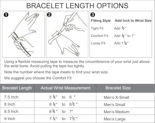 LeCalla Handmade Sterling Silver Mens Bracelets | Solid Italian 925 Chain Bracelets | Classic Designs Chain Bracelets for Men | Men's Silver Bracelet Gift for Dad, Boyfriend, Son - style: 8.5" Open Square Link