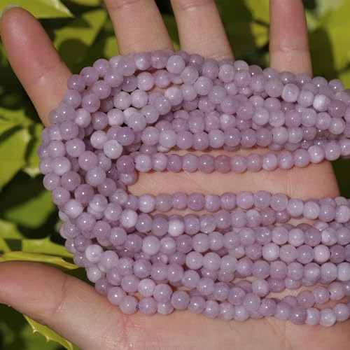 6mm Natural Stone Beads 65pcs Pink Chalcedony Polished Round Smooth Crystal Loose Gemstone Beads for Jewelry Making DIY Bracelet Necklace Earring Crafts Supplies - color: Pink Chalcedony 1 strand-65pcs