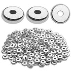200pcs 8mm Flat Round Rondelle Spacer Beads Disc Spacers Loose Beads Jewelry Metal Spacers for DIY Bracelet Necklace Crafts, Silver - color: Silver