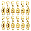 Magnetic Necklace Clasp with Lobster Clasp 18K Gold and Silver Magnetic Jewelry Clasps for Necklaces Extender Bracelet Clasps and Closures - color: 12Pcs Gold