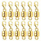 Magnetic Necklace Clasp with Lobster Clasp 18K Gold and Silver Magnetic Jewelry Clasps for Necklaces Extender Bracelet Clasps and Closures - color: 12Pcs Gold