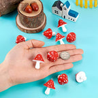 Craftdady Fruit Dangle Charms Pendants Cute Resin Food Pendants Apple Orange Pineapple Strawberry Pendants Lovely Vegetable Mushroom Charms for DIY Craft Earring Bracelet Necklace Jewelry Making - color: Red, Mushroom