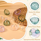 FASHEWELRY 10Pcs Glass Flower Beads Caps 5 Colors Clear Wind Bell Beads 21mm Glass Fishing Bead Jellyfish Bead for Wind Chimes Craft Jewelry Making - color: 5 Colors Bell Flower Beads