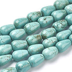 Craftdady 25Pcs Teardrop Natural Howlite Stone Beads Drop Gemstone Loose Beads Energy Healing Crystal Stone 14x9-10mm for Jewelry Craft Necklace Bracelet Earring Making - color: Howlite
