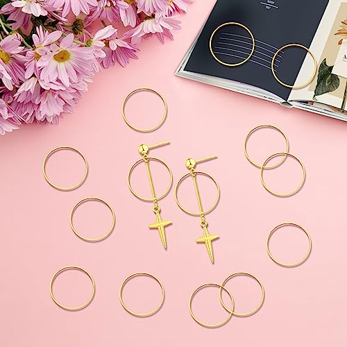 60pcs Earrings Beading Hoop 30mm Round Earrings Findings Round Beading Hoop Open Bezel Pendant Frame Hypoallergenic Earring Beadings Hoops for Jewelry Making DIY Crafts Art Creation Gift(Gold) - color: 60pcs;30mm;Gold