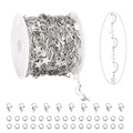 KYUNHOO 13 Feet Stainless Steel Chain for Jewelry Making Silver Moon Star Links Chain Roll with Lobster Clasps and Jump Rings - color: Star Silver