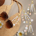 Cunno 776 Pcs Seashell Keychain Making Kit Ocean DIY Craft Key Chain Starfish Pearl Seahorse Letter Name Beads with Keychain Clip and Tool Accessories for Backpacks Purse Tote Bag Crafts DIY Supplies - color: Pink Gold, style: Nautical, Beach
